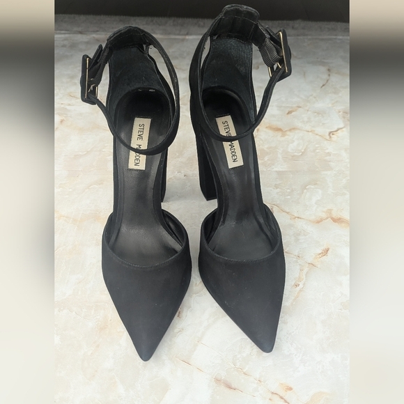 Steve Madden Velvet high heel cuff ankle strap buckle shoes Made In Brazil Sz 9M - Picture 2 of 13